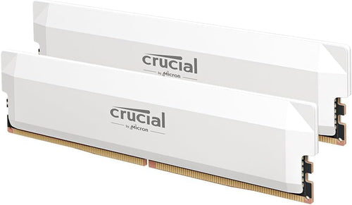 Crucial Pro 32GB DDR5 RAM Kit (2x16GB) 6400MHz CL38 White Gaming Memory (CP2K16G64C38U5W)