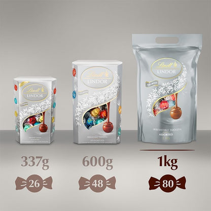 Lindt Lindor Silver Assorted Chocolate Truffles – 1kg Bag