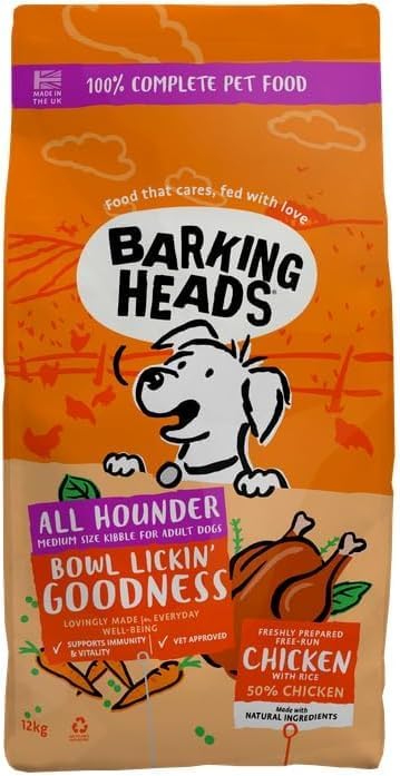 Barking Heads Bowl Lickin' Goodness Adult Dry Dog Food – Chicken – 12KG