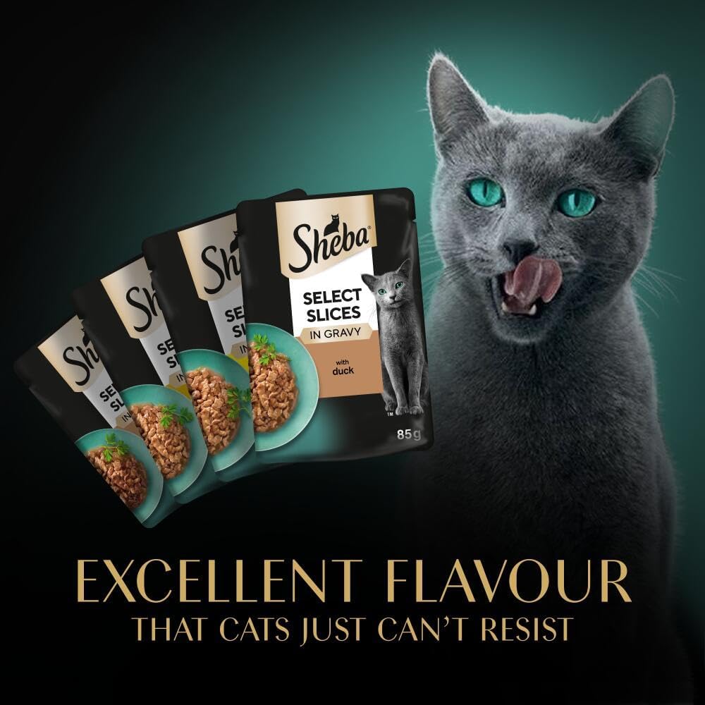 SHEBA Select Slices Adult Wet Cat Food in Gravy – Poultry Selection – 120 x 85g