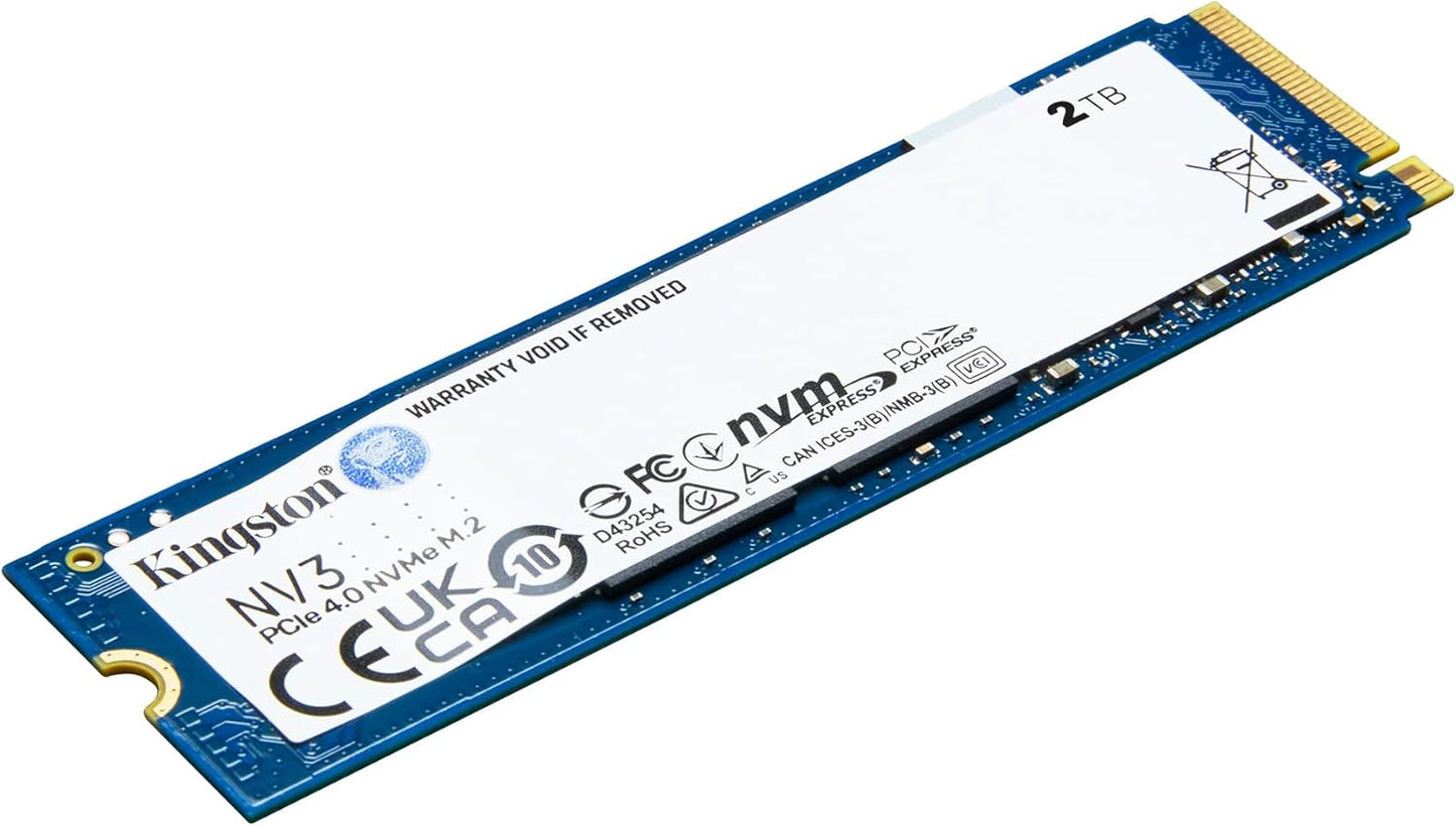 Kingston NV3 2TB NVMe PCIe 4.0 M.2 2280 Internal Solid State Drive - SSD (SNV3S/2000G)