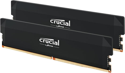Crucial Pro Overclocking 64GB (2x32GB) DDR5 6000MHz CL40 Desktop Memory - Black (CP2K32G60C40U5B)