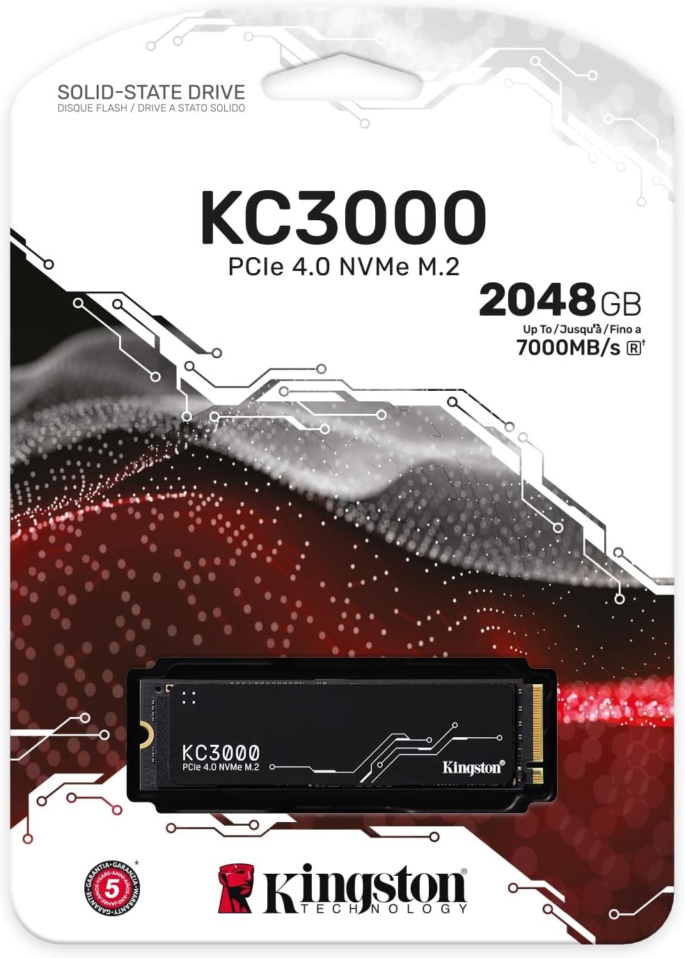 Kingston KC3000 2TB PCIe 4.0 NVMe M.2 2280 Internal Solid State Drive with Heatsink - SSD (SKC3000D/2048G)