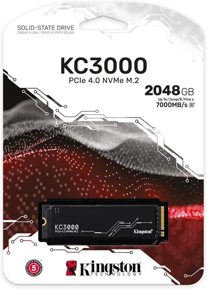 Kingston KC3000 2TB PCIe 4.0 NVMe M.2 2280 Internal Solid State Drive with Heatsink - SSD (SKC3000D/2048G)