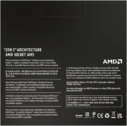 AMD Ryzen 9 9900X 12-Core 24-Thread Desktop Processor - Socket AM5 (100001403WOF)