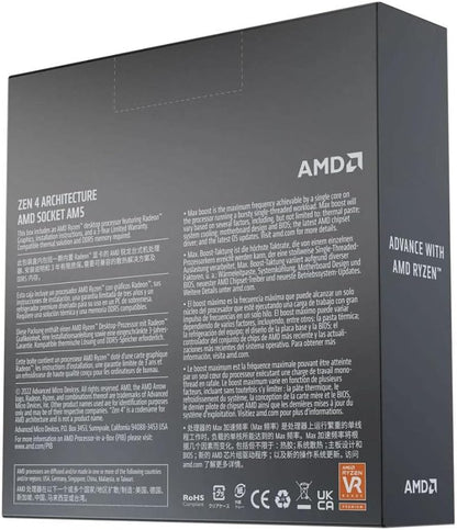 AMD Ryzen 5 7600X Desktop Processor (6-Core, 12-Thread, Up to 5.3 GHz Boost, Socket AM5)