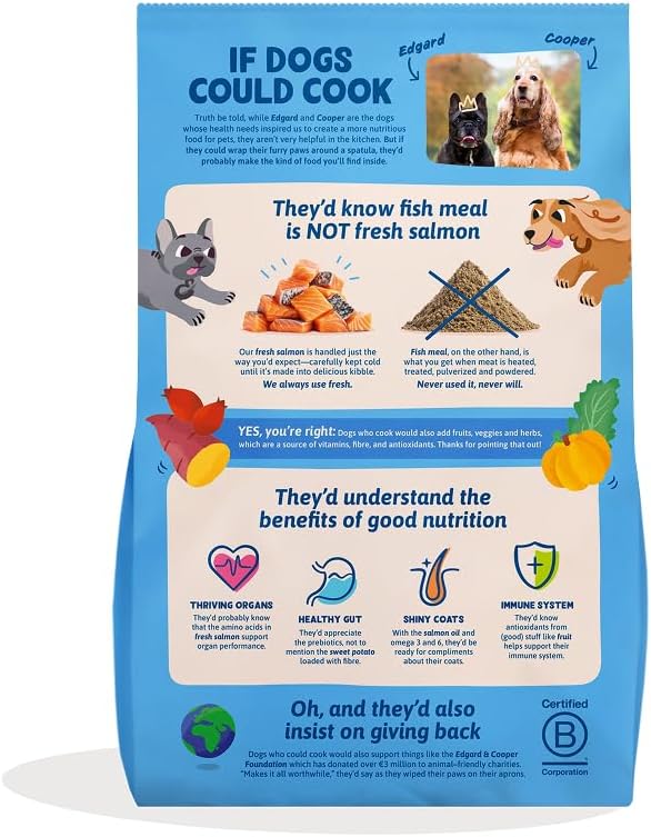 Edgard & Cooper Dry Dog Food for Large Breed Adult Dogs – Fresh Salmon – 12KG