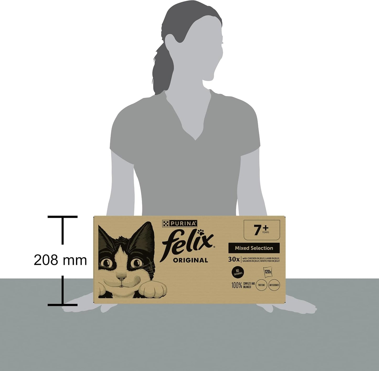 FELIX Original Senior 7+ Mixed Selection in Jelly Wet Cat Food – 120 x 85g