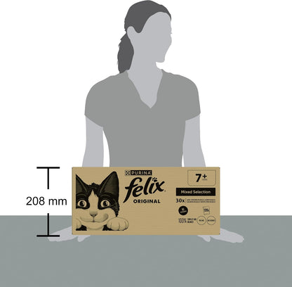 FELIX Original Senior 7+ Mixed Selection in Jelly Wet Cat Food – 120 x 85g