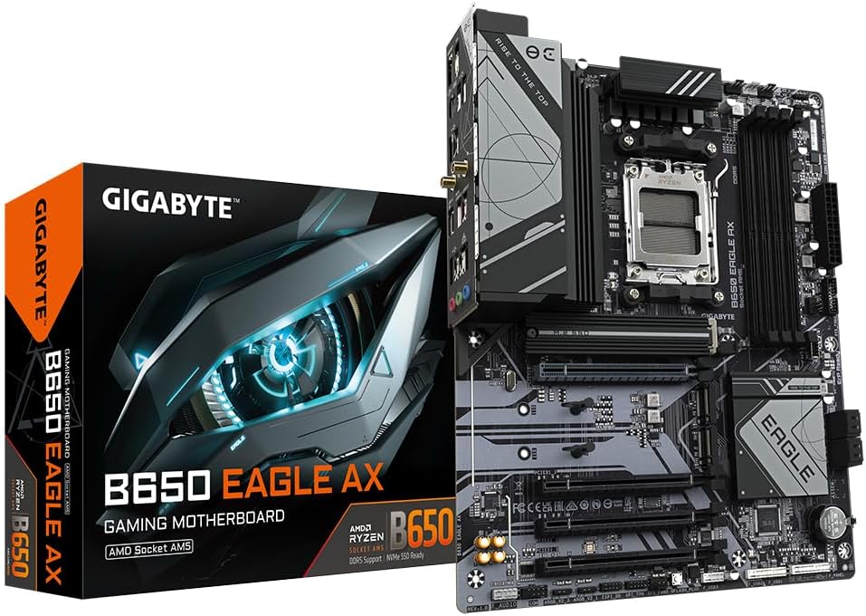 GIGABYTE B650 Eagle AX Motherboard (Socket AM5, ATX, DDR5, Wi-Fi 6E, PCIe 5.0)