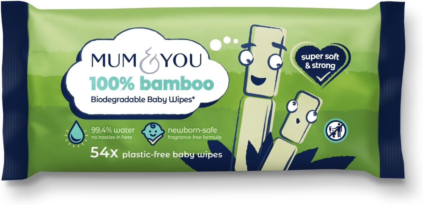 Mum & You Bamboo Baby Wipes Multipack – 99.4% Water, 100% Biodegradable, Fragrance Free, Sensitive Skin, 1080 Wipes