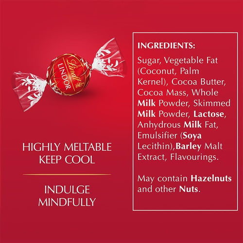 Lindt Lindor Milk Chocolate Truffles – 1kg Bag, Approx. 80 Balls