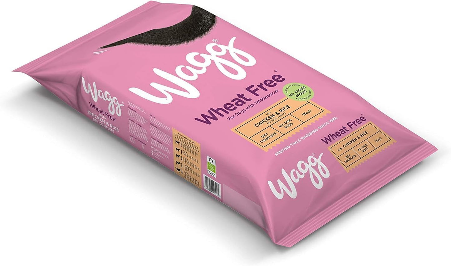 Wagg Wheat Free Complete Dry Adult Dog Food Chicken & Rice – 12KG