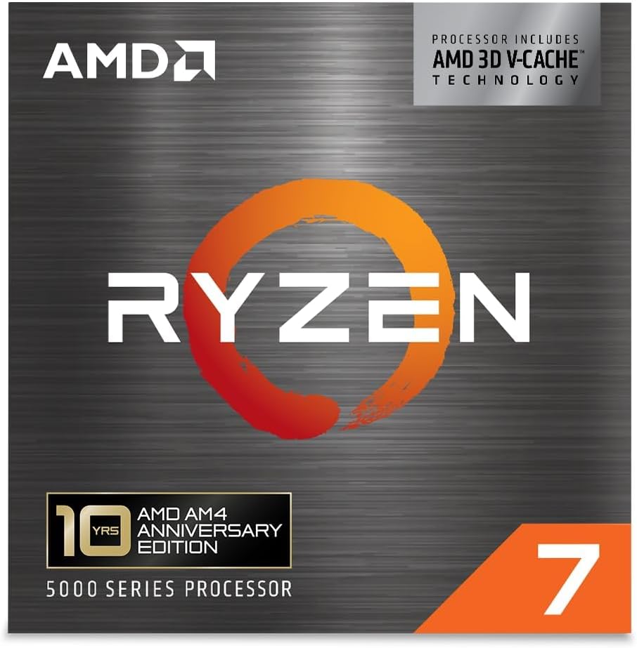 AMD Ryzen 7 5800X3D 10th Anniversary Edition 8-Core 16-Thread Desktop Processor - Socket AM4 (100001710WOF)