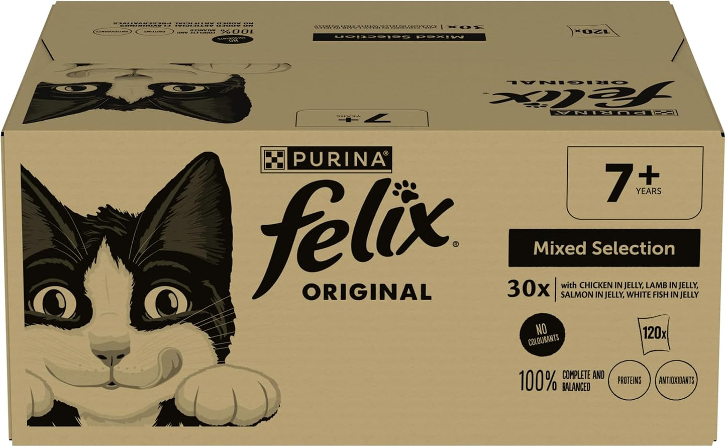 FELIX Original Senior 7+ Mixed Selection in Jelly Wet Cat Food – 120 x 85g