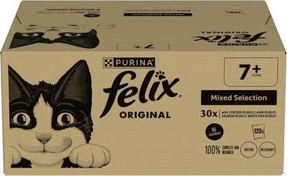 FELIX Original Senior 7+ Mixed Selection in Jelly Wet Cat Food – 120 x 85g