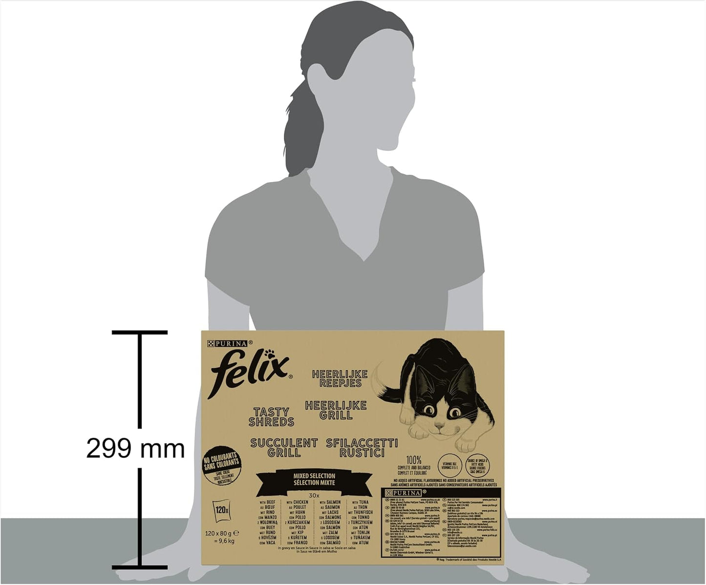 FELIX Tasty Shreds Mixed Selection in Gravy – 120 x 80g
