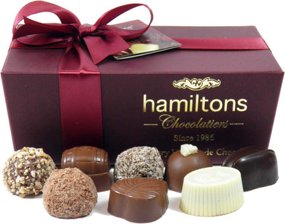 Hamiltons Burgundy Luxury Belgian Ballotin – 24 Handmade Chocolates, 280g