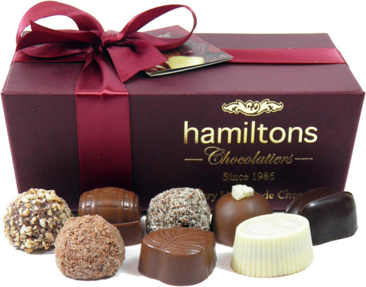 Hamiltons Burgundy Luxury Belgian Ballotin – 24 Handmade Chocolates, 280g