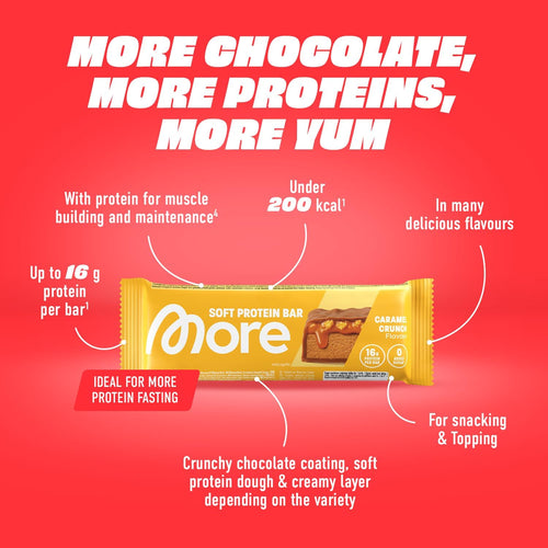 MORE Soft Protein Bar – White Chocolate Peanut Caramel, 10 x 50g