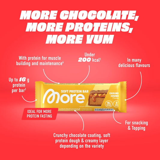 MORE Soft Protein Bar – White Chocolate Peanut Caramel, 10 x 50g