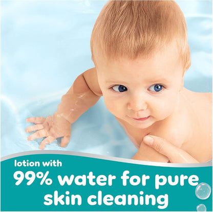 Pampers 99% Water Baby Wipes – 1080 Count | Fragrance Free | Newborn & Sensitive Skin