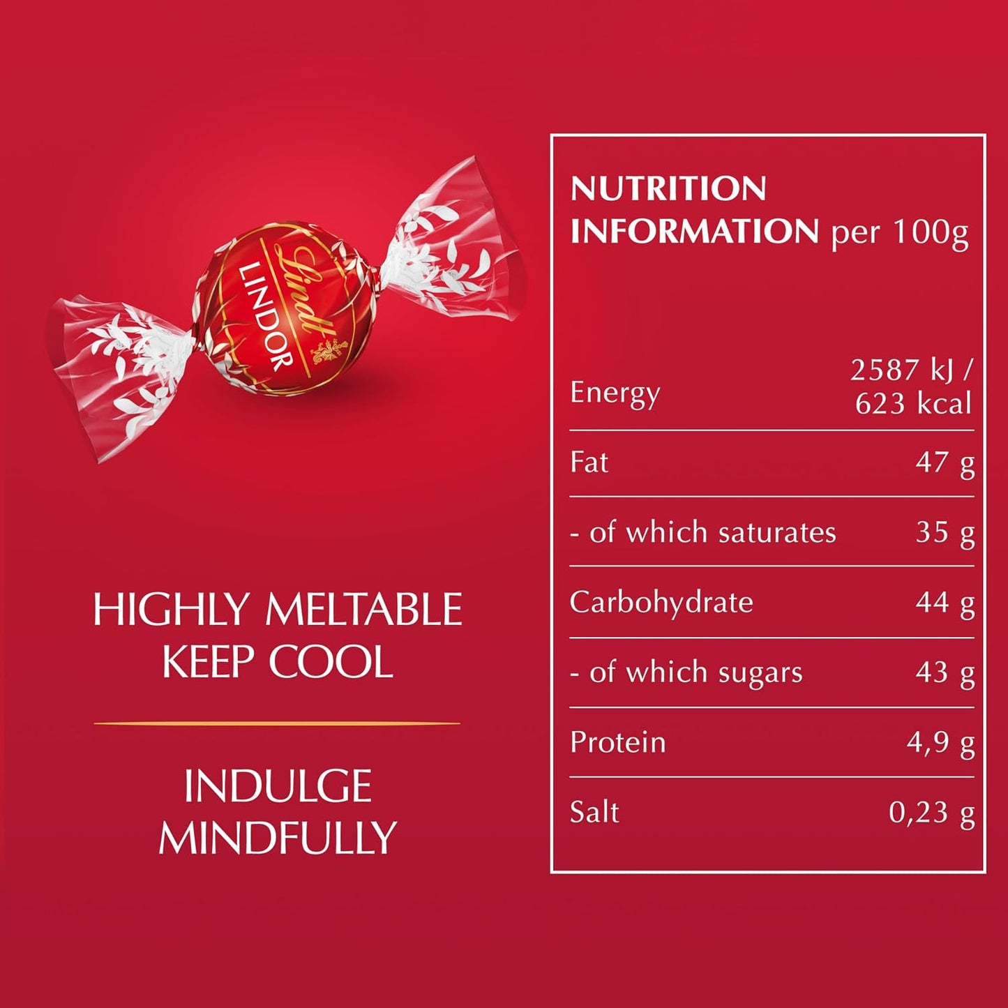 Lindt Lindor Milk Chocolate Truffles – 1kg Bag, Approx. 80 Balls