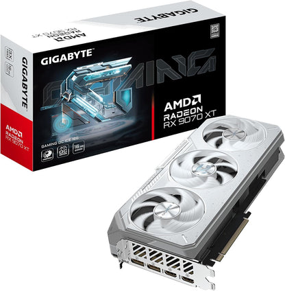 Gigabyte Radeon RX 9070 XT GAMING OC ICE 16G White Graphics Card - 16GB GDDR6 PCI-E 5.0 (GV-R907XGAMINGOCICE-16GD)