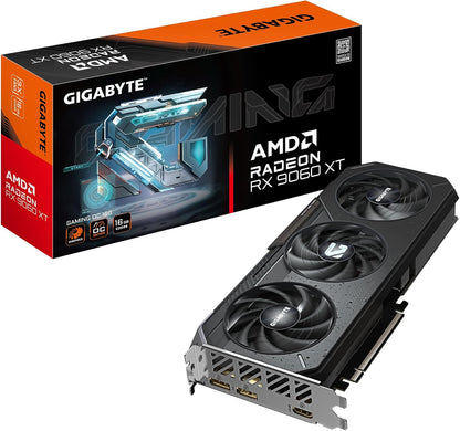 GIGABYTE Radeon RX 9060 XT GAMING OC 16G Graphics Card (16GB GDDR6, PCIe 5.0, WINDFORCE Cooling)