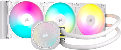 Corsair Nautilus 360 RS ARGB White Liquid CPU Cooler - 360mm AIO Low-Noise Triple Fan (CW-9060090-WW)