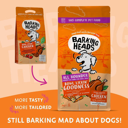 Barking Heads Bowl Lickin' Goodness Adult Dry Dog Food – Chicken – 12KG