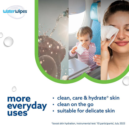 WaterWipes Sensitive+ Hydrating Boost Wipes – 12 Pack | 99% Purified Water | Unscented