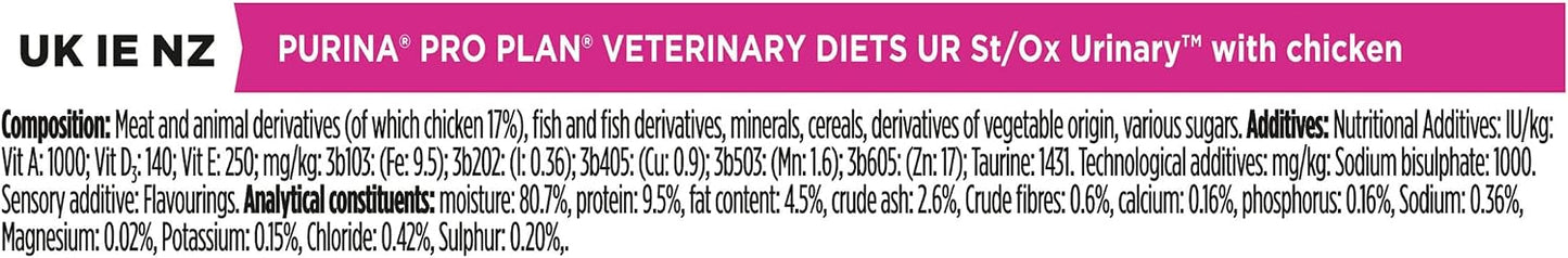 PRO PLAN VETERINARY DIETS UR Urinary Chicken Wet Cat Food – 40 x 85g