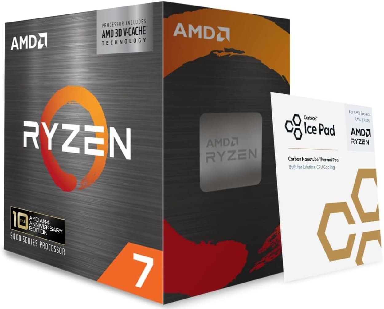AMD Ryzen 7 5800X3D 10th Anniversary Edition 8-Core 16-Thread Desktop Processor - Socket AM4 (100001710WOF)