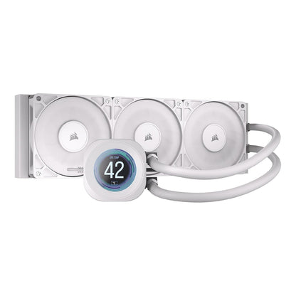 Corsair Nautilus 360 RS LCD White Liquid CPU Cooler - 360mm AIO Custom 2.1" IPS Screen (CW-9060100-WW)