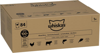 WHISKAS 1+ Adult Mixed Selection in Jelly – 84 x 85g