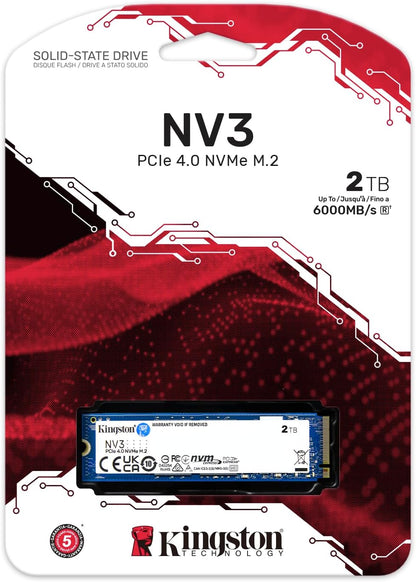 Kingston NV3 2TB NVMe PCIe 4.0 M.2 2280 Internal Solid State Drive - SSD (SNV3S/2000G)