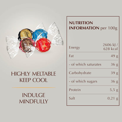 Lindt Lindor Silver Assorted Chocolate Truffles – 1kg Bag
