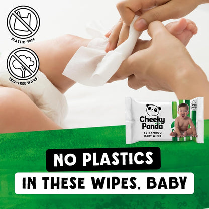 The Cheeky Panda Bamboo Biodegradable Baby Wipes Multipack – 99% Purified Water, Aloe Vera, Sensitive Skin, Fragrance Free, 720 Wipes