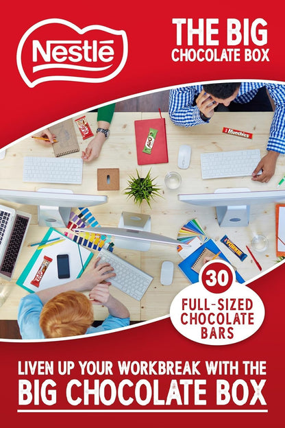 Nestlé Big Chocolate Box 30 Bars – Assorted Chocolate Bars Multipack, KitKat, Aero, Yorkie & Munchies, 1.3kg