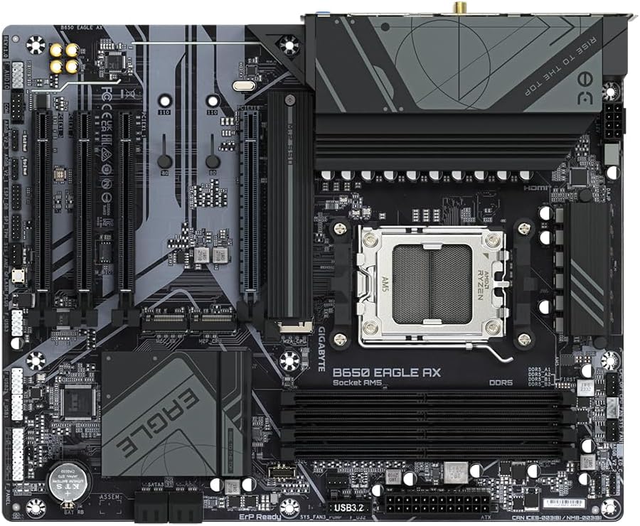 GIGABYTE B650 Eagle AX Motherboard (Socket AM5, ATX, DDR5, Wi-Fi 6E, PCIe 5.0)