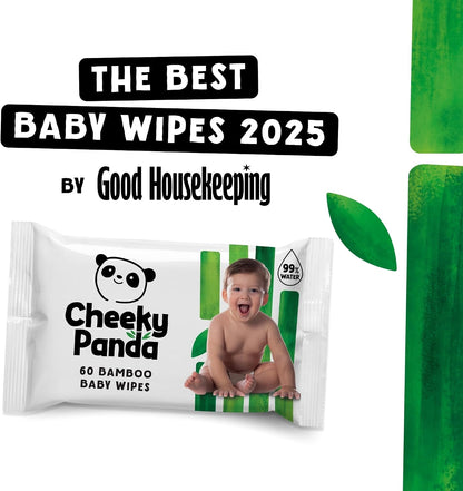 The Cheeky Panda Bamboo Biodegradable Baby Wipes Multipack – 99% Purified Water, Aloe Vera, Sensitive Skin, Fragrance Free, 720 Wipes