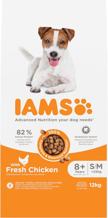 IAMS Senior Small & Medium Complete Dry Dog Food Chicken – 12KG