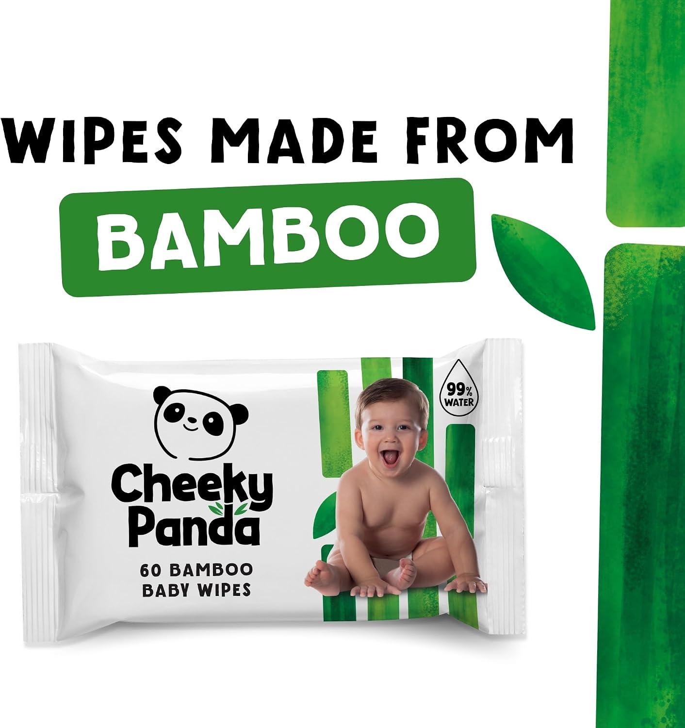 The Cheeky Panda Bamboo Biodegradable Baby Wipes Multipack – 99% Purified Water, Aloe Vera, Sensitive Skin, Fragrance Free, 720 Wipes