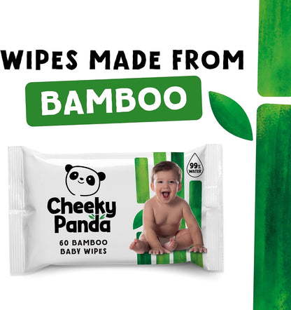 The Cheeky Panda Bamboo Biodegradable Baby Wipes Multipack – 99% Purified Water, Aloe Vera, Sensitive Skin, Fragrance Free, 720 Wipes