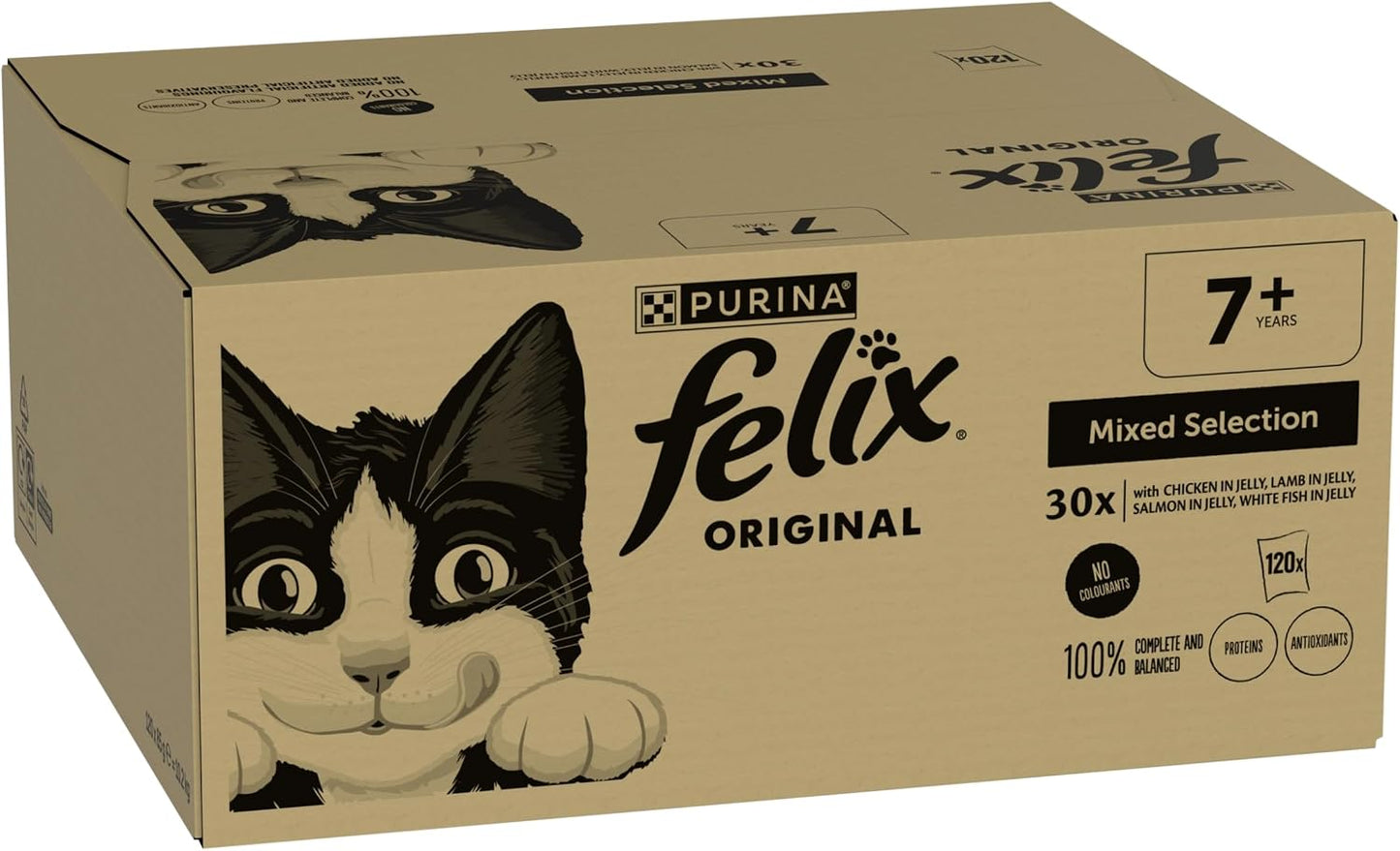 FELIX Original Senior 7+ Mixed Selection in Jelly Wet Cat Food – 120 x 85g