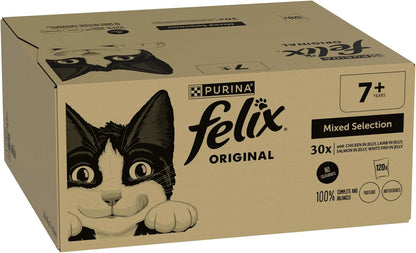 FELIX Original Senior 7+ Mixed Selection in Jelly Wet Cat Food – 120 x 85g