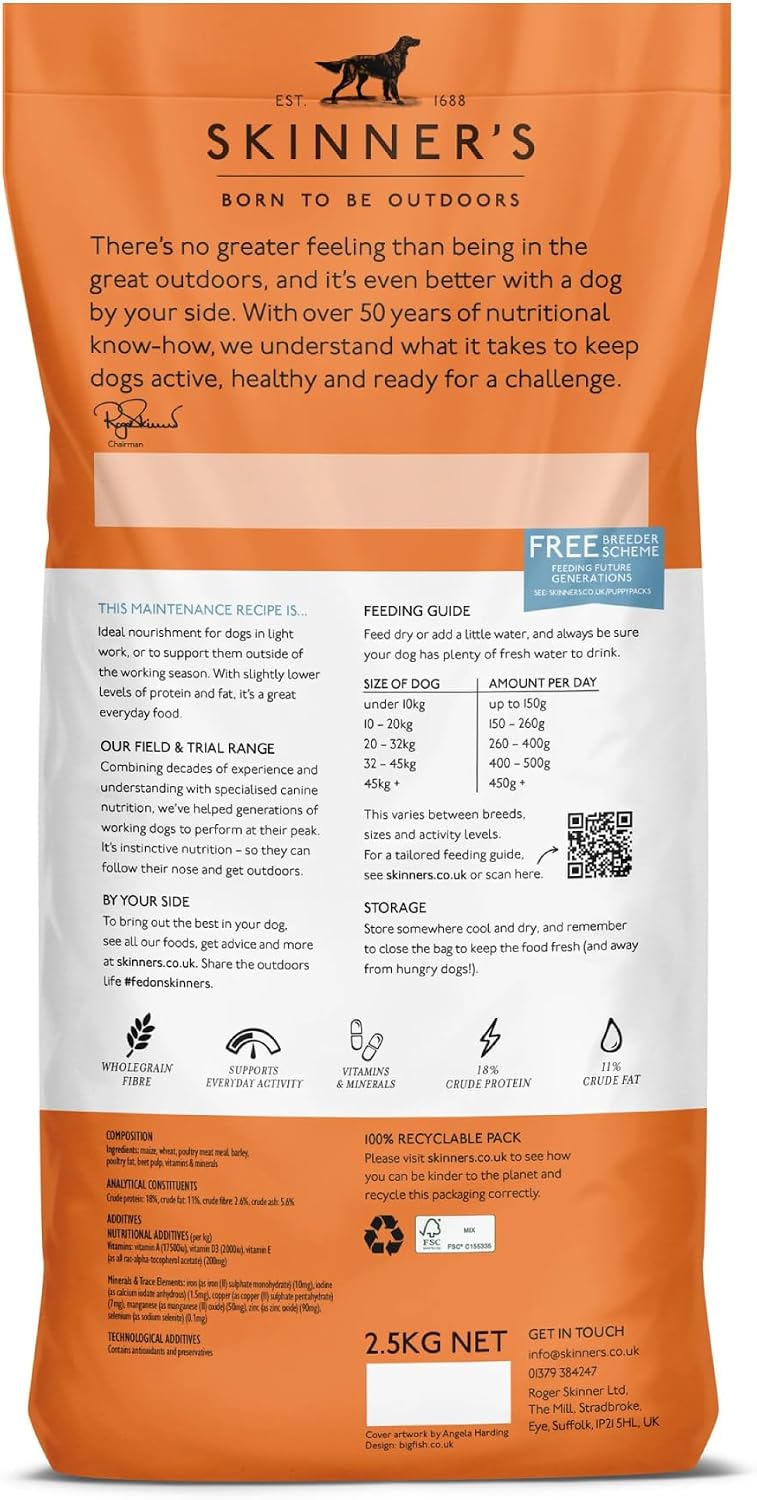 Skinners Field & Trial Maintenance Dry Dog Food – Chicken – 15KG