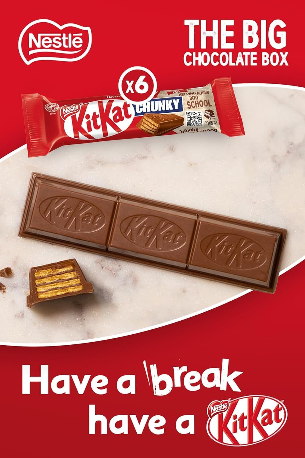 Nestlé Big Chocolate Box 30 Bars – Assorted Chocolate Bars Multipack, KitKat, Aero, Yorkie & Munchies, 1.3kg