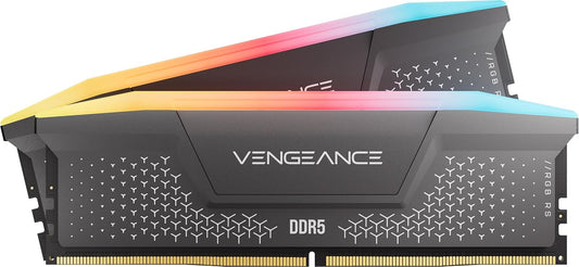 Corsair Vengeance RGB RS 32GB (2x16GB) DDR5 6000MHz CL36 Intel XMP & AMD Expo Desktop Memory - Grey (CMG32GX5M2E6000Z36)